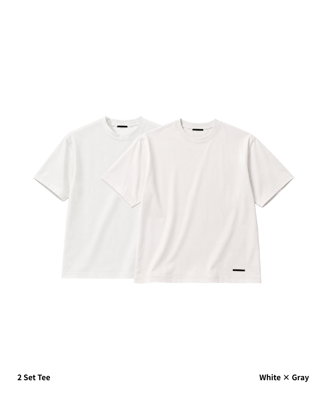 S/S Tee 2pac(White × Gray)