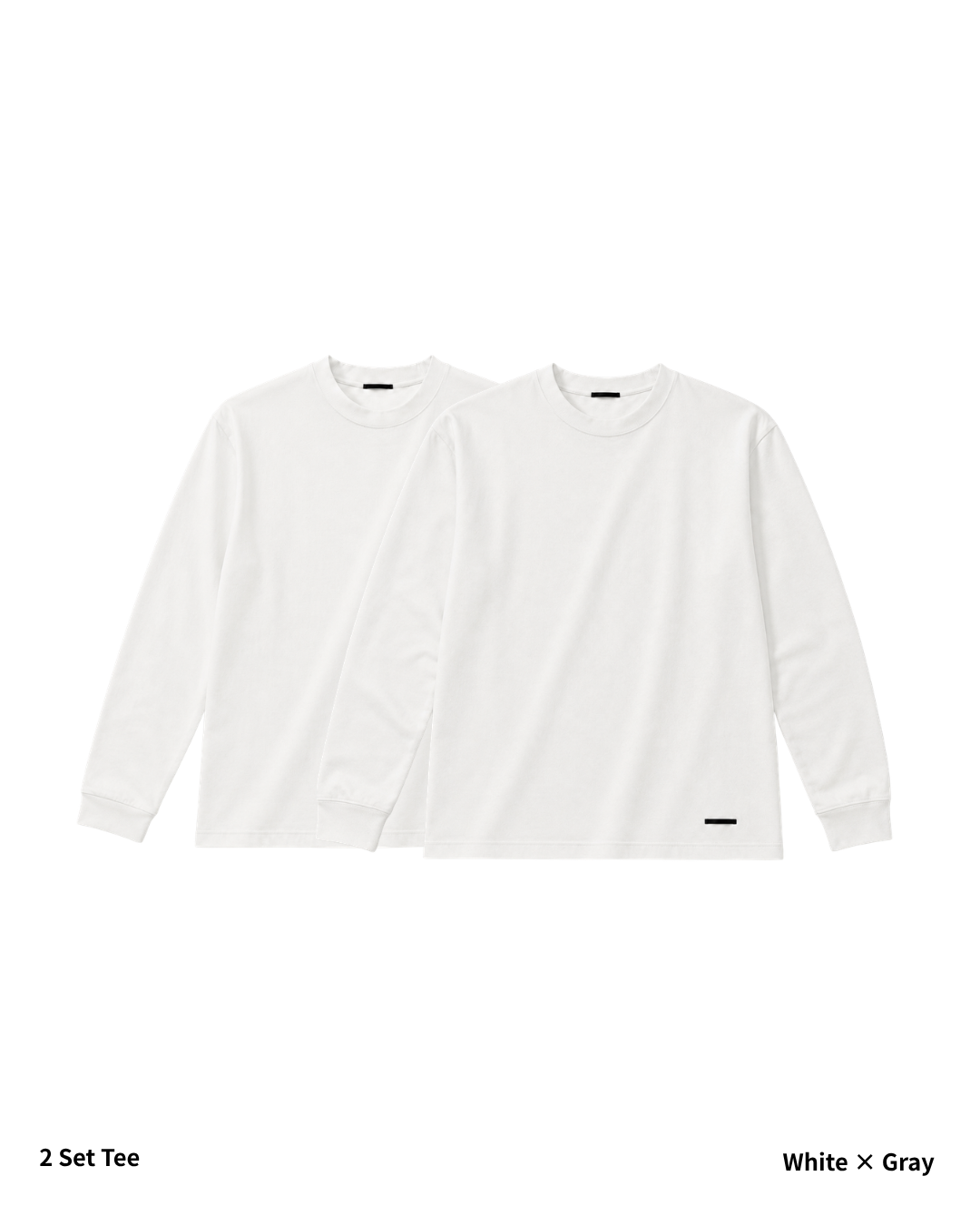 L/S Tee 2pac(White × Gray)