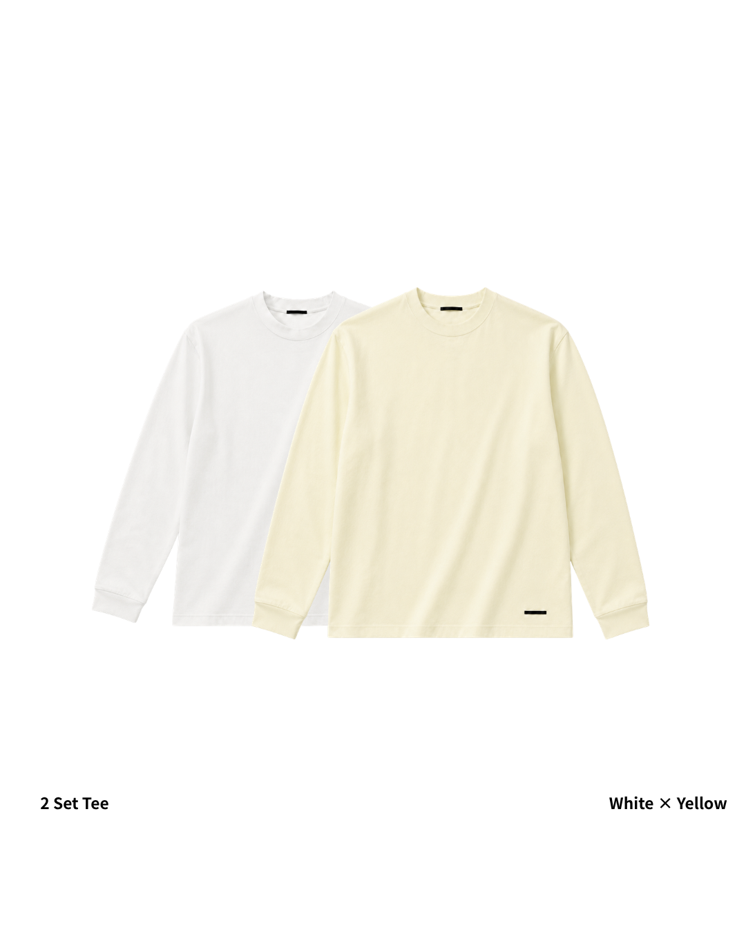 L/S Tee 2pac(White × Yellow)