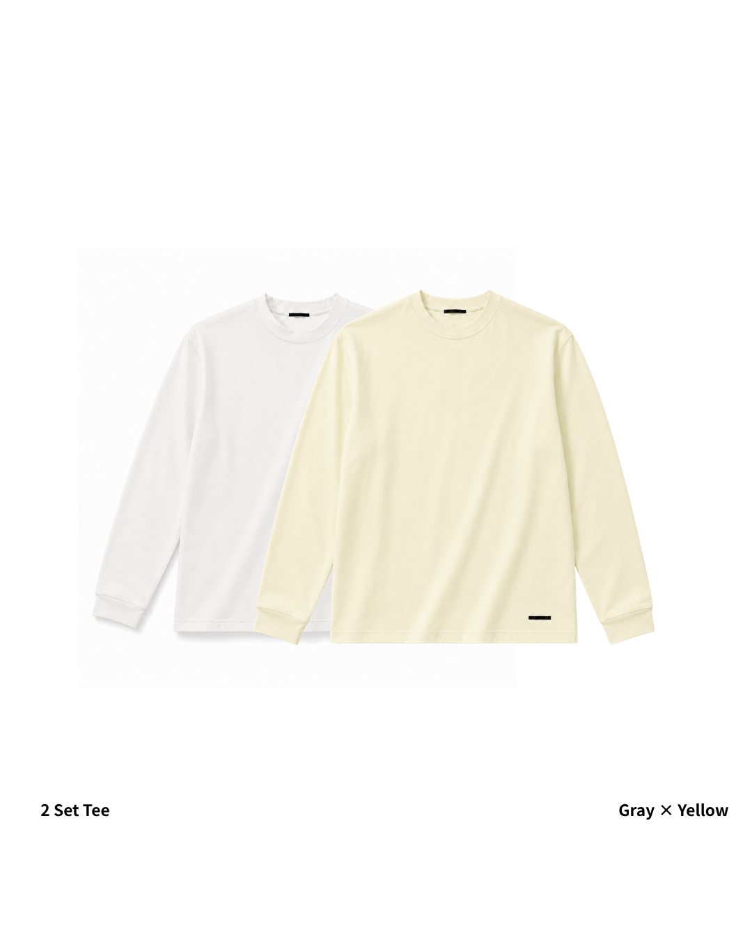 L/S Tee 2pac(Gray × Yellow)