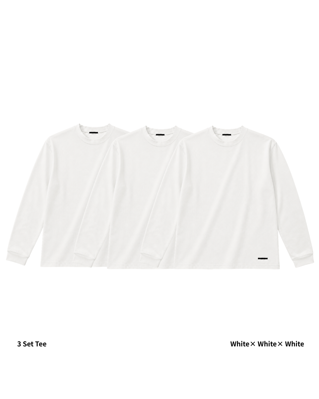 L/S Tee 3pac(White × White × White)