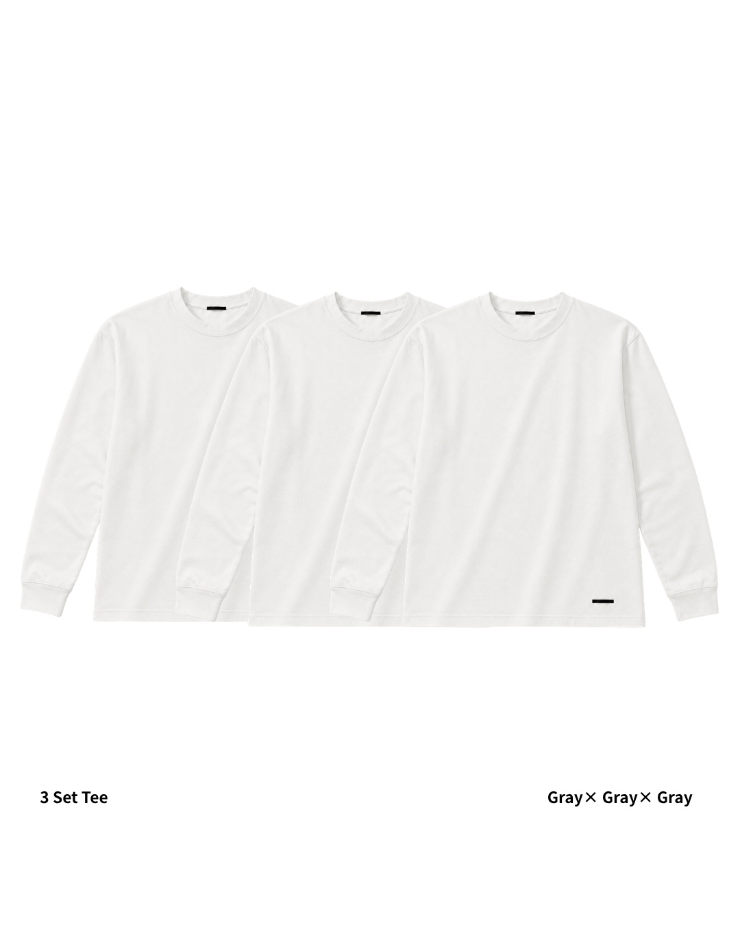 L/S Tee 3pac(Gray × Gray × Gray)