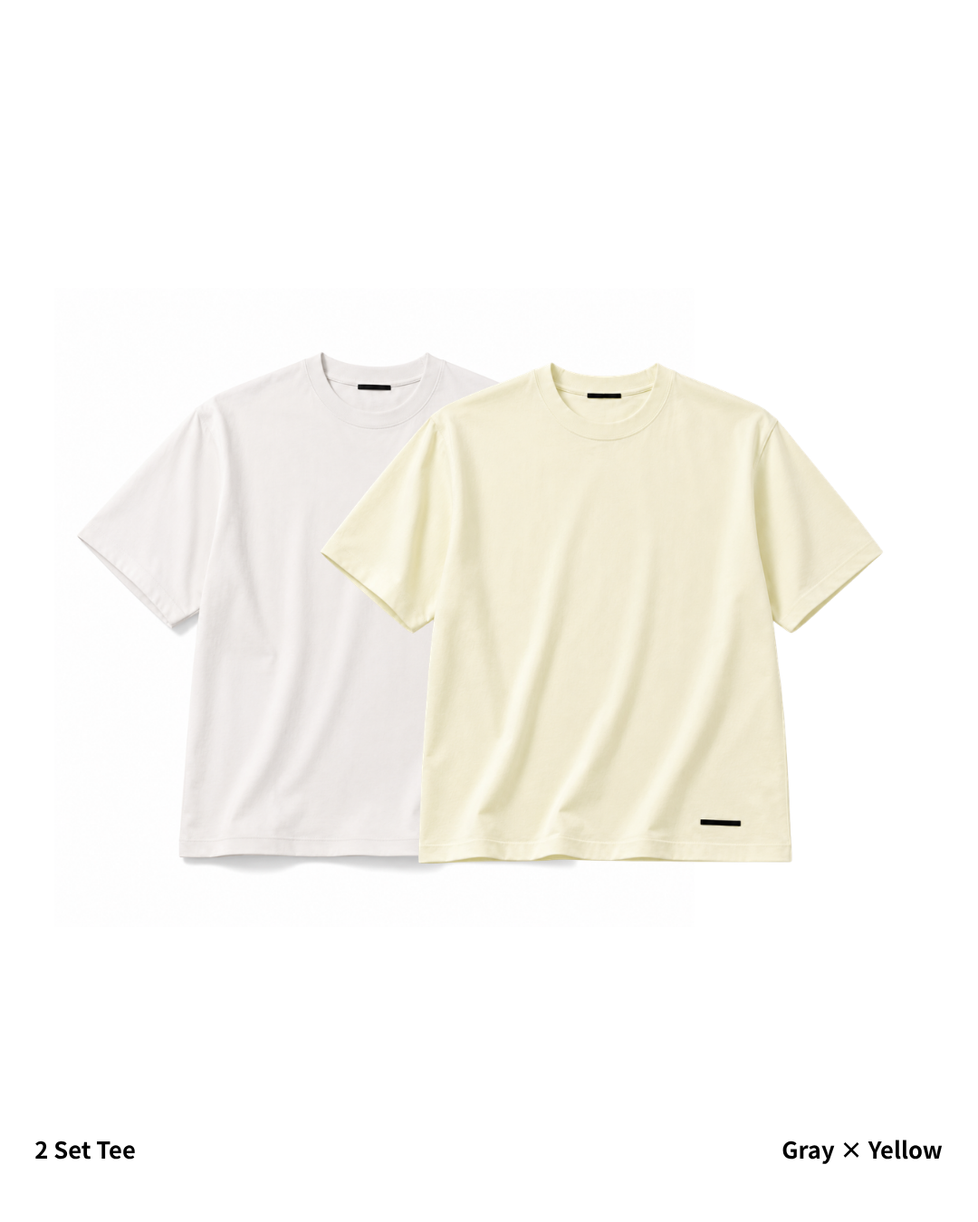 S/S Tee 2pac(Gray × Yellow)
