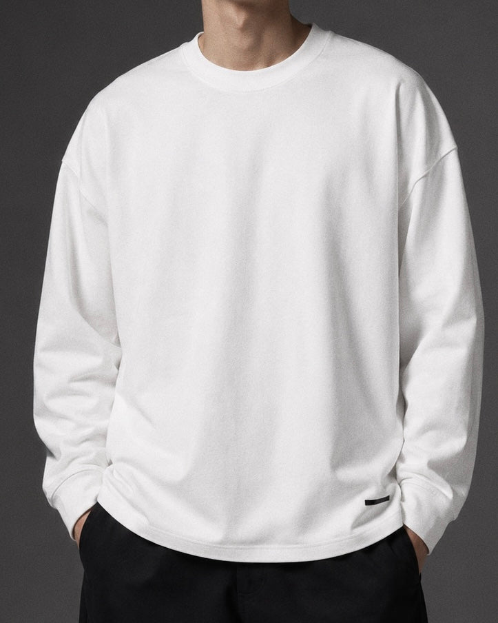 L/S PLAIN GRAY T