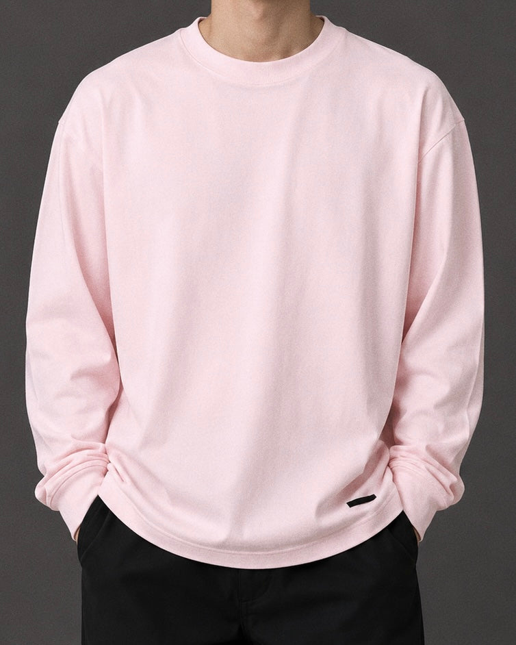 L/S PLAIN GRAY T