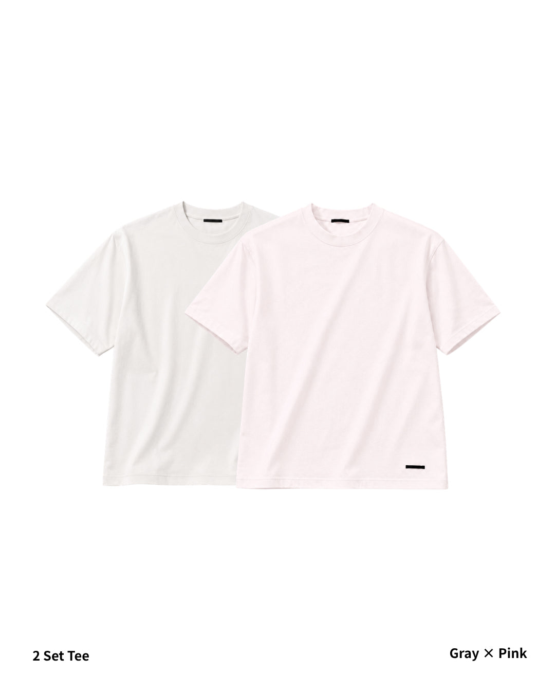 S/S Tee 2pac(Gray × Pink)