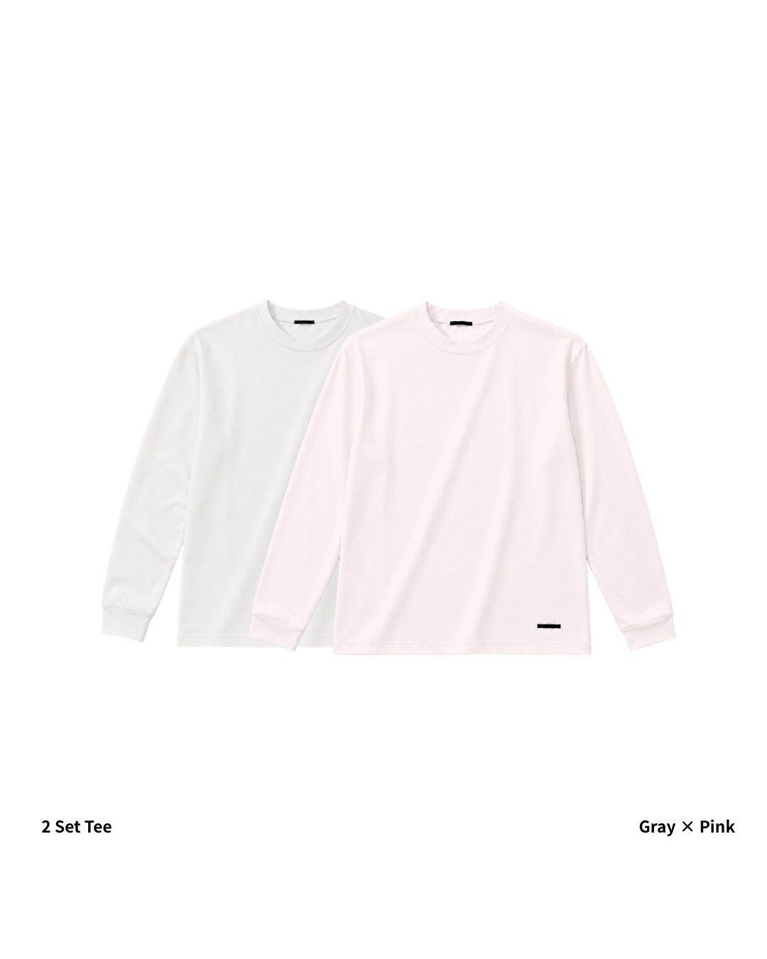 L/S Tee 2pac(Gray × Pink)
