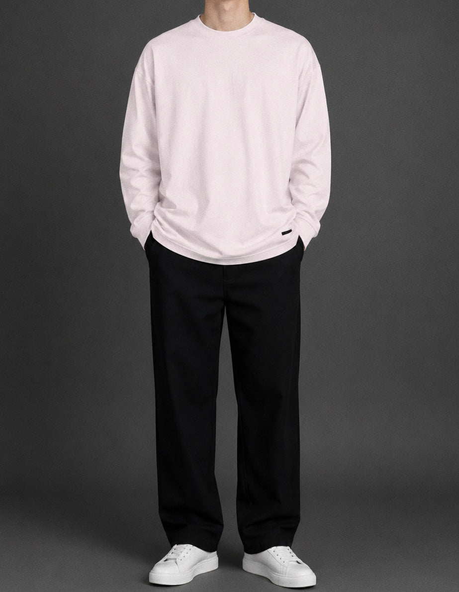L/S PLAIN PINK T