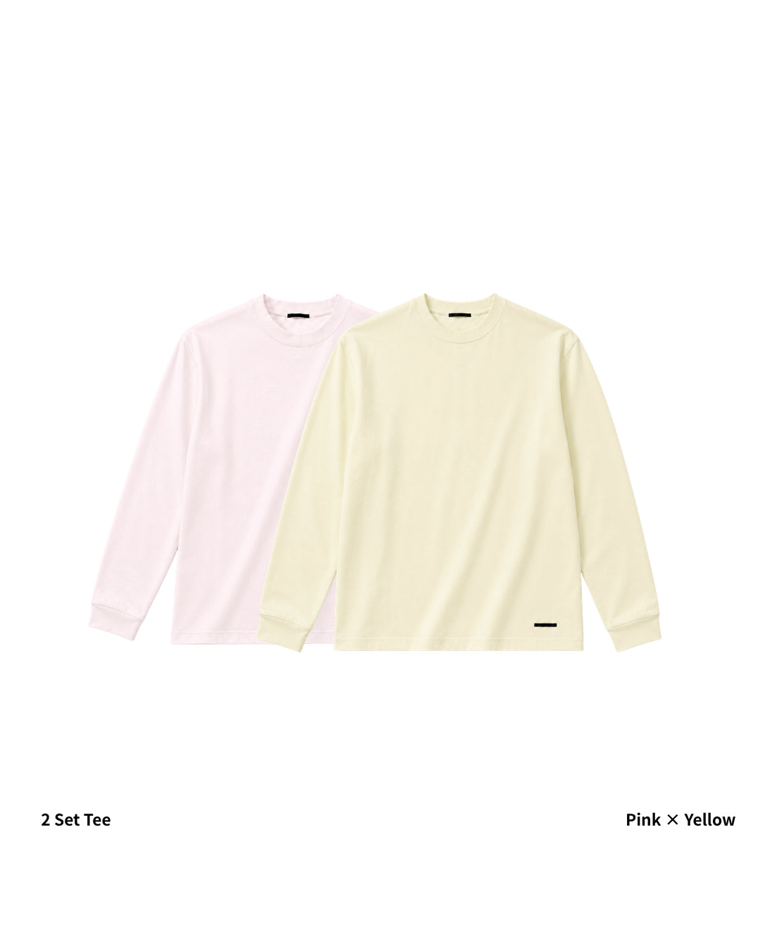 L/S Tee 2pac(Pink × Yellow)